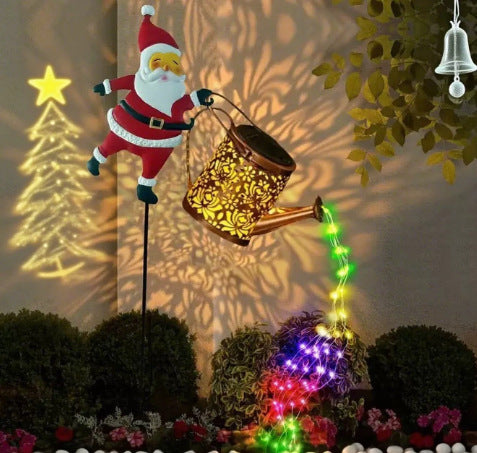 Solar Powered Flowing Water Kettle Light for Garden Decoration