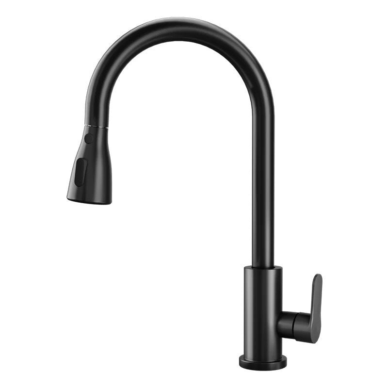 Pull out the faucet to switch between hot and cold water.