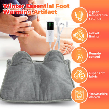 Electric Heating Foot Warmer Pad with Adjustable Temperature and Timer