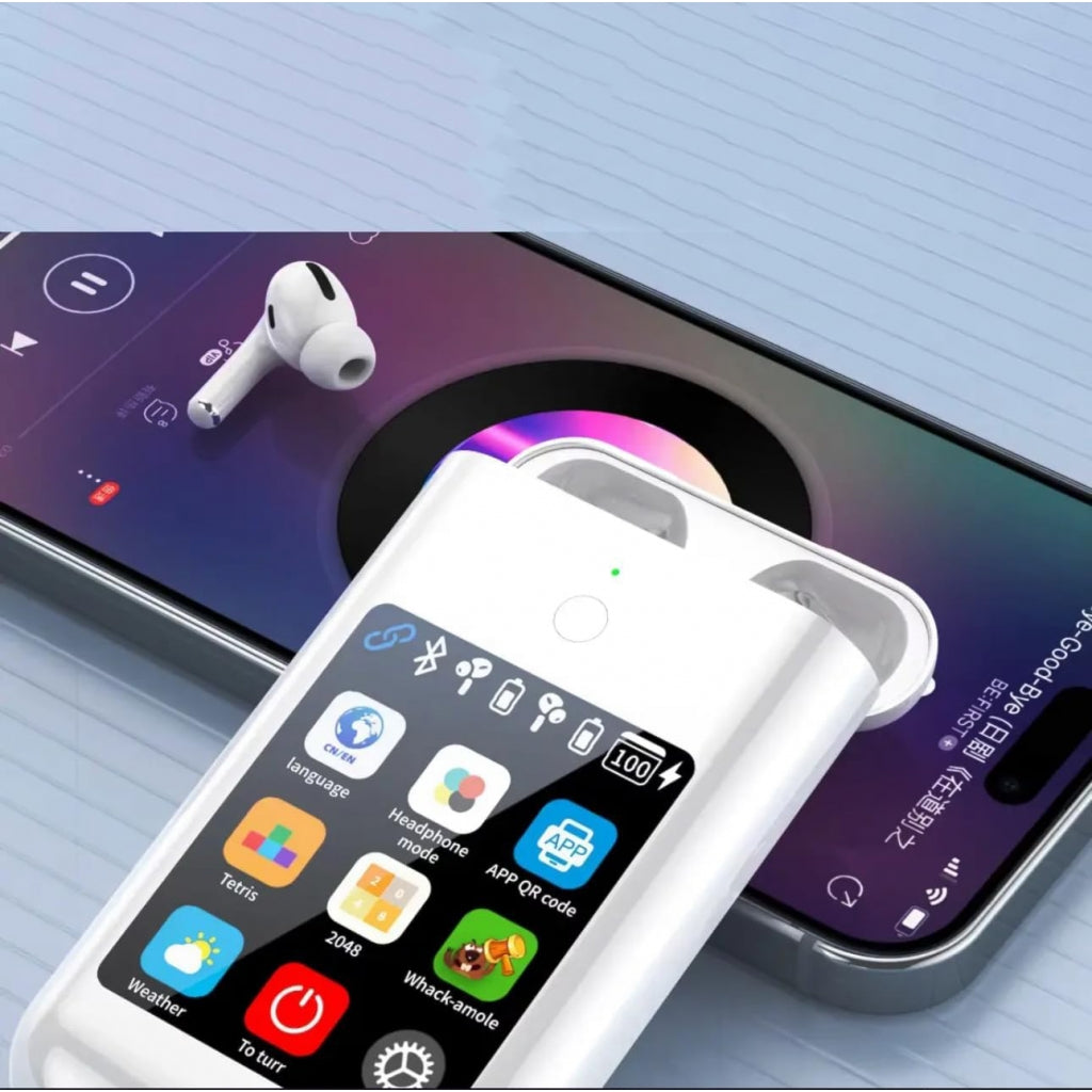 Bluetooth Headphones with Touch Screen and Powerbank ONLIKE - WHITE