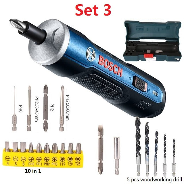 BOSCH GO Mini Electrical Screwdriver 3.6V lithium-ion Battery Rechargeable Cordless Power Drill with drill bits kits set