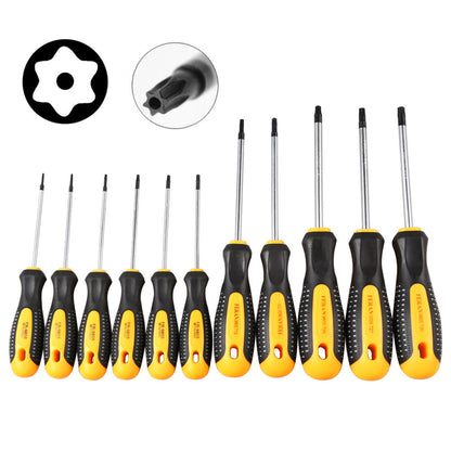 1Set Cr-V Torx Screwdriver Set with Hole Magnetic T5-T30 Screw Driver Set Kit for Telephone Repair Hand Tool Set