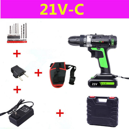 XLTOWN 25V electric screwdriver rechargeable lithium battery electric screwdriver home cordless drill home power tools