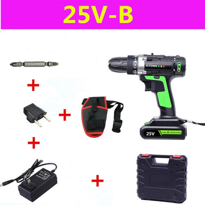 XLTOWN 25V electric screwdriver rechargeable lithium battery electric screwdriver home cordless drill home power tools
